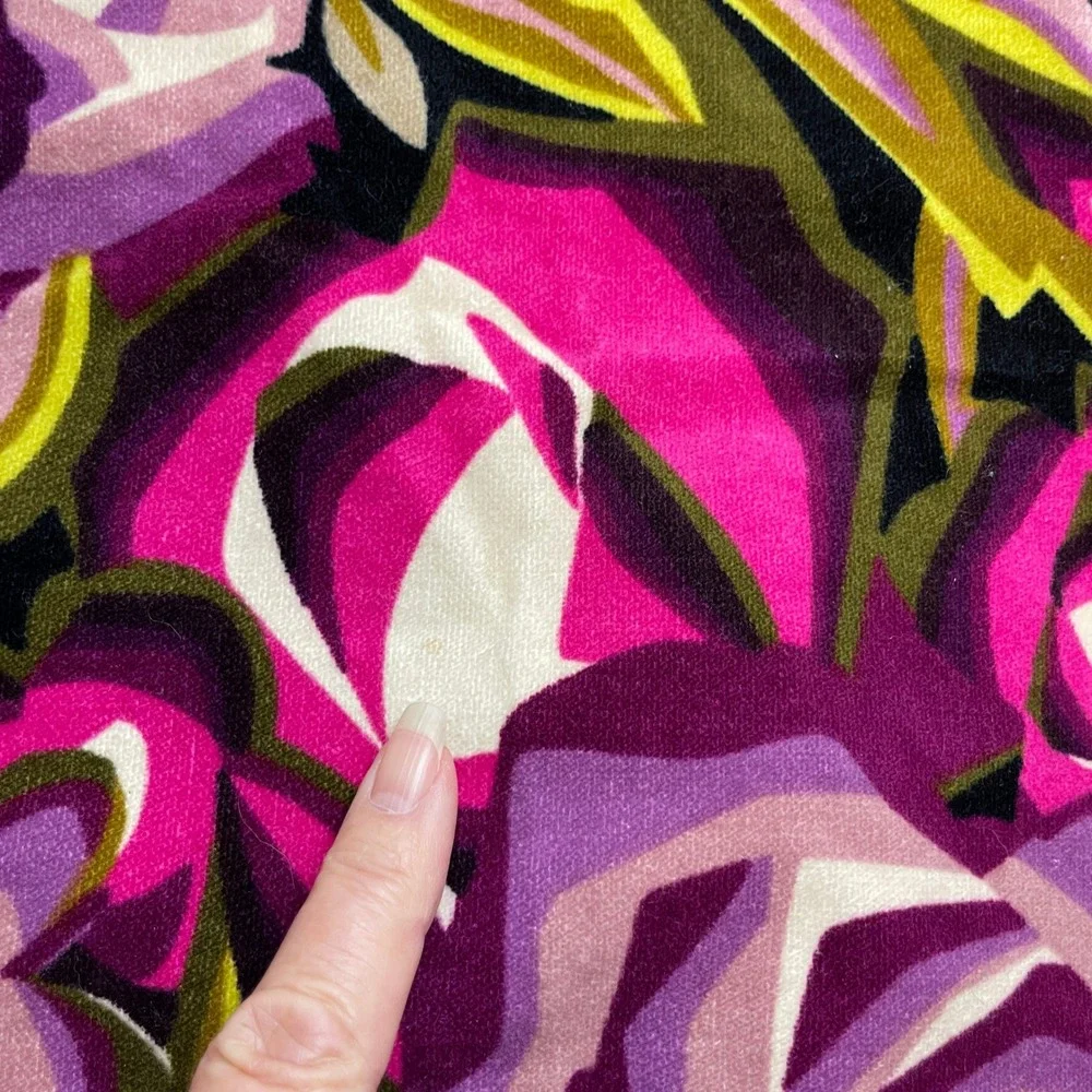 Missoni X Target Velvet Floral Coat Size XL Purple Double Breasted Trench Jacket